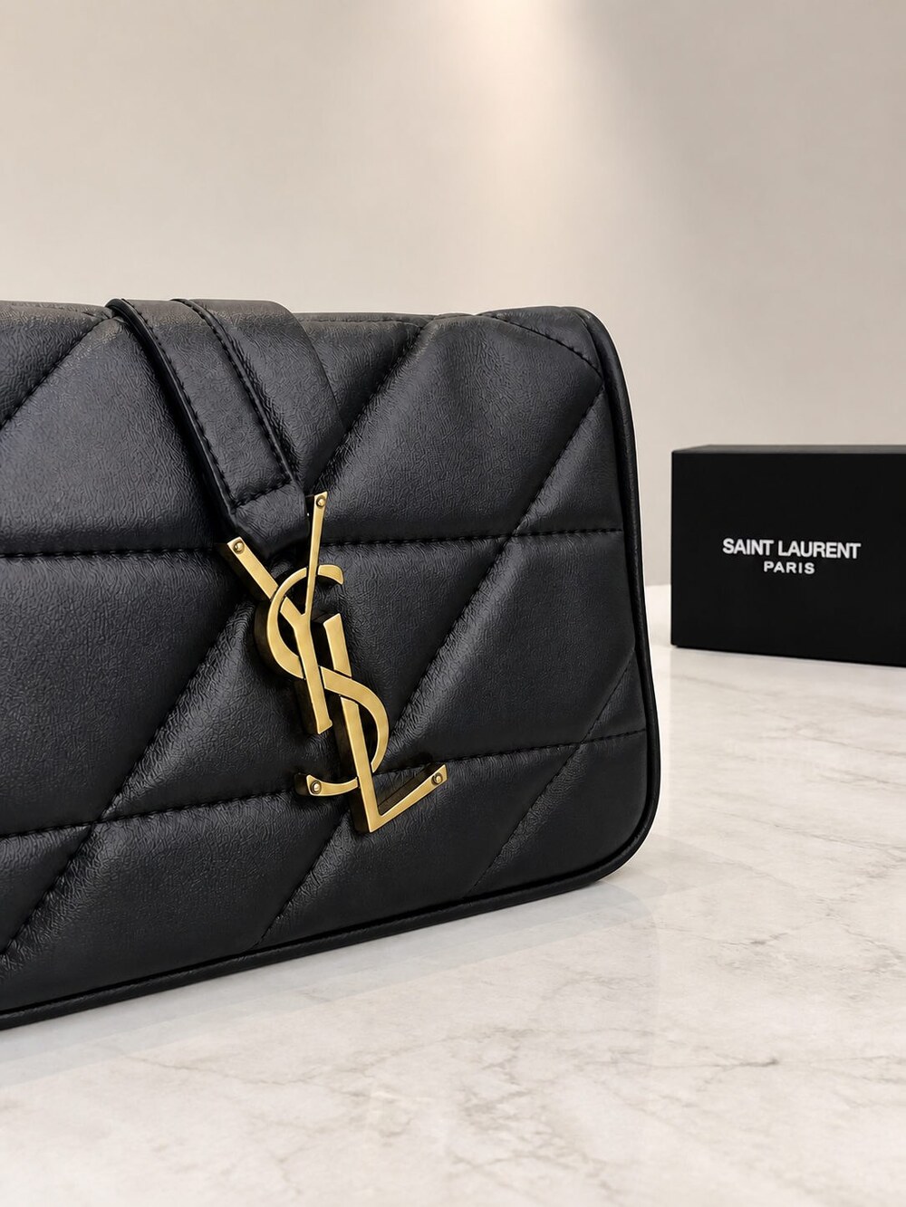 Yves Saint Laurent Quilted Jamie Shoulder Purse in Black with Gold Hardware - Picture 6 of 9